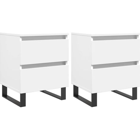 Maison Exclusive - Comodini 2pz Bianc40x35x50 cm in Legno Multistrato