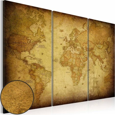 Tableau triptyque carte ancienne - 90 x 60 cm (1/4)