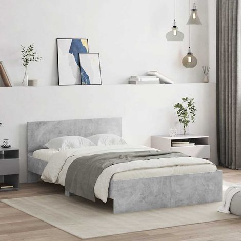 vidaXL Giroletto con Testiera Grigio Cemento 120x190 cm