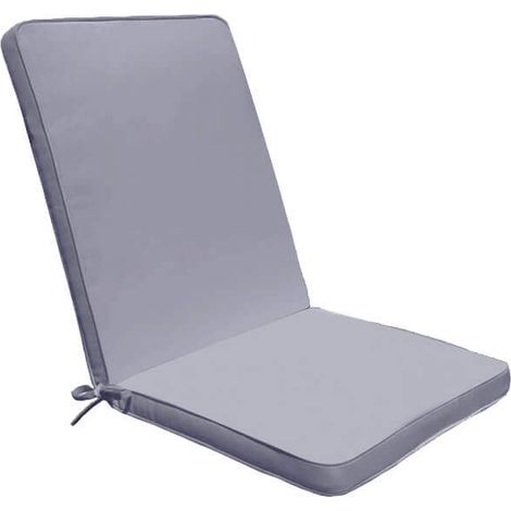 Cuscino in poliestere sfoderabile e impermeabile con schienale medio 90x40 cm per sedia - Grey