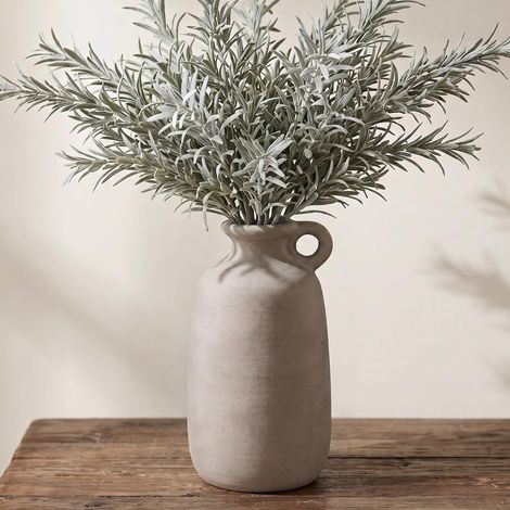 Vase en céramique blanc pour herbe de la pampa, vase rustique pour fleurs, vases de ferme pour décoration d'intérieur, grands vases vintage pour salon, chambre, bureau, table basse et cuisine (1/5)