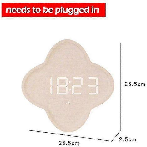 Horloge murale numérique LED, affichage multifonctionnel de la température, de la date et de l'heure, réveil silencieux, convient aux chambres et aux salons, modèle 10. (1/5)