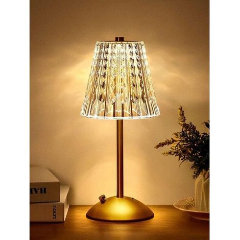 Lampe de Nuit LED Cristal Toucher Dimmable, 3 Teintes, Luminaire de Table pour Salon Chambre Restaurant Bar (1/4)