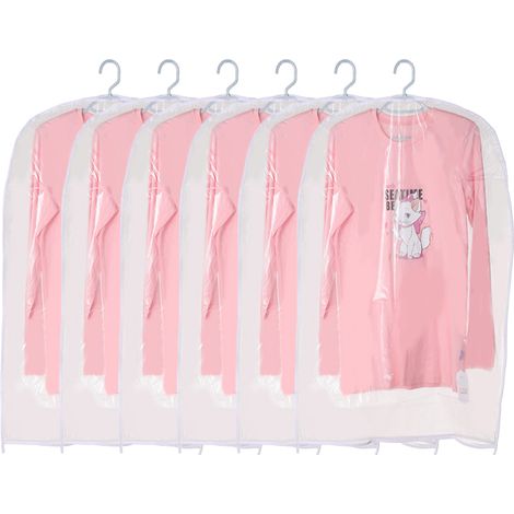 Sac De Rangement Pour Vêtements - Transparent En Pe - Fermeture Éclair - Anti-Poussière - Pour Armoire Et Voyage - 6 Pièces (1/5)