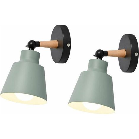 vert Lot de 2 Moderne Applique Murale Industrielle en Métal Luminaires E27 Edison Loft Lampe pour Café Bar Couloir Salle à Manger Salon Chambre (1/5)