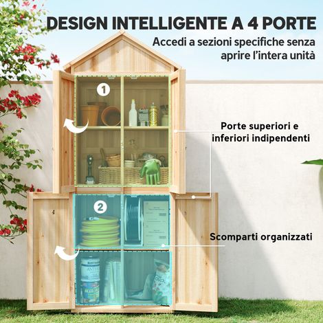 Armoire de jardin avec étagères démontables pour rangement d'outils