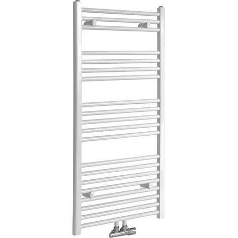 Hudson Reed Neva - Sèche-Serviettes Design Moderne - Raccordement Central - Blanc - 118.8 cm x 50 cm