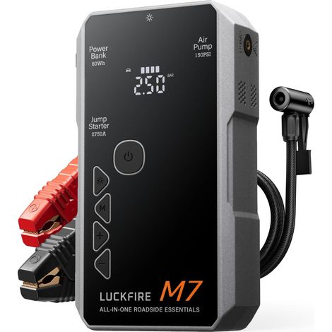 Booster Batterie Voiture, SmartIgnition 12V Compresseur à Air Portatif, Gonfleur Pneus Voiture avec Batterie Externe 60Wh, pour Moteurs 10L Essence et 8.5L Diesel (1/5)