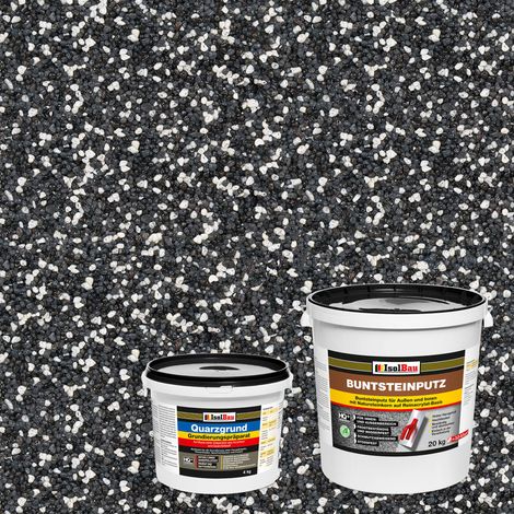 IsolBau Set Intonaco per Mosaico Mosaikputz BP33 20kg + Primer al Quarzo Quarzgrund 4kg (1/2)