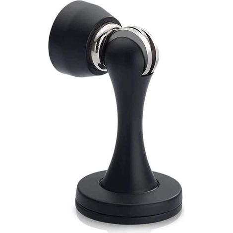 Lot de 4 butées de porte magnétiques, butées de porte magnétiques en nickel brossé noir, support de porte magnétique au sol, support mural huilé-DOU