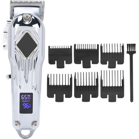 Tondeuse à cheveux électrique professionnelle avec écran LED (argent) (1/5)