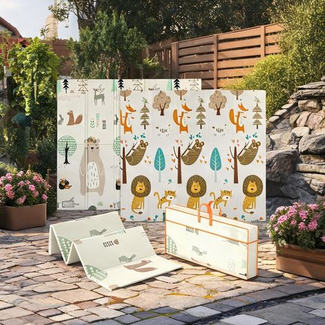 Tapis de jeu pliable 196 x 176 cm pour bébé en mousse XPE en foam (1/5)