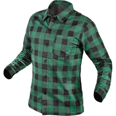 Chemise en flanelle verte, taille S (1/5)
