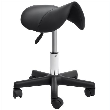 Tabouret de massage à roulettes noir hauteur réglable 43-55 cm (1/5)