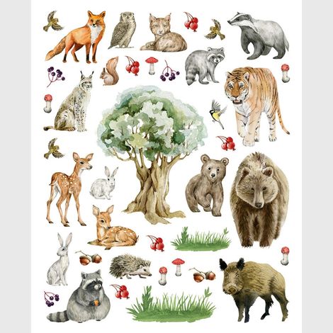 Sticker - Animaux de la forêt - 14x20 cm (1/4)