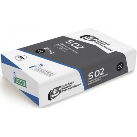 MASSETTO PRONTO CEMENTIZIO PREMISCELATO BASE SABBIA E CEMENTO KG.25 PREMIER S02