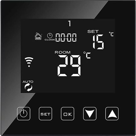 Intelligenter, WLAN-fähiger Raumthermostat für Heizkessel/Fußbodenheizung, 3-A-Kabelanschluss, kompatibel mit Alexa, Google Assistant und der Tuya Smart Life App, programmierbarer Raumthermostat für H (1/4)