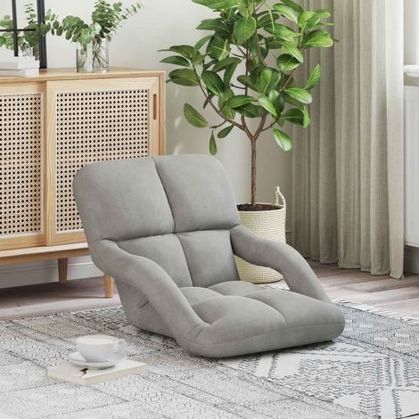 vidaXL Adjustable Floor Chair Light Grey Velvet (1/5)