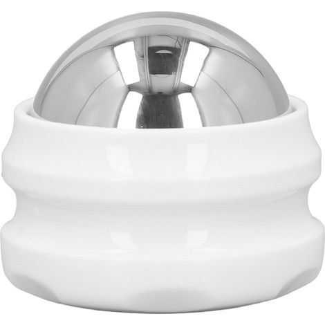 Boule de massage cryothérapie en acier inoxydable 304 - Rouleau de glace et chaud pour soulager douleurs et courbatures - Blanc (1/5)