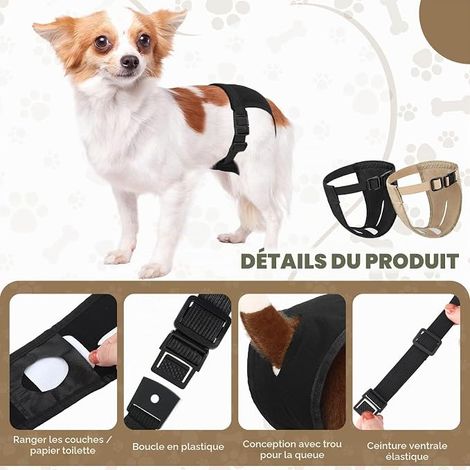 Couches pour Chien Culottes pour Chien Femelle de Protection Ajustable(S) (1/2)