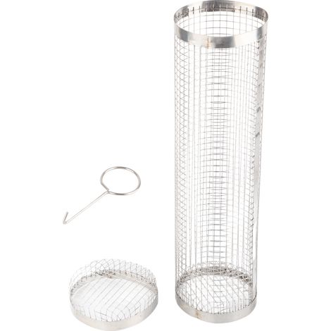 Panier à griller roulant en acier inoxydable, accessoires de cuisson pour barbecue, panier cylindrique pour légumes, poisson et viande, 30 cm x 30 cm (1/5)