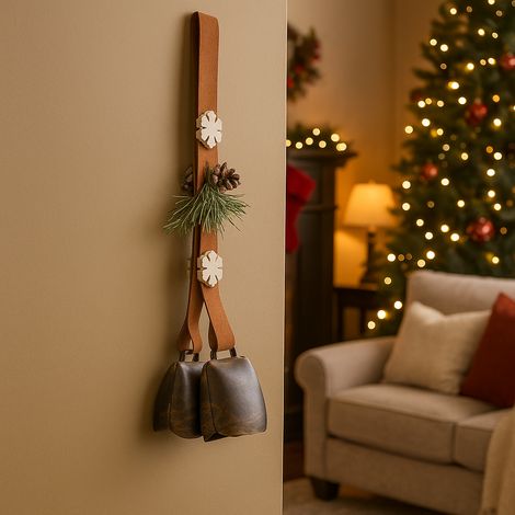 Pendaglio "Aplbach" campana in latta con fiocco di neve h 45 cm (1/4)