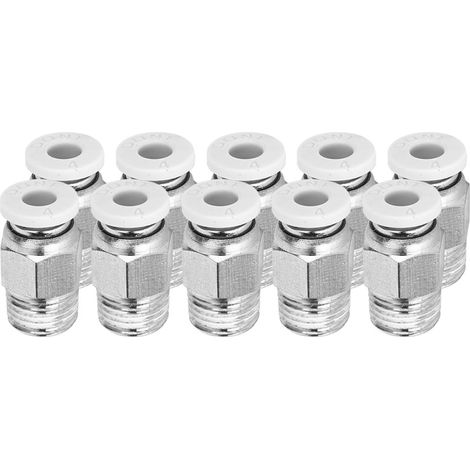 10 raccords pneumatiques droits, argentés, filetage M10, accessoire pour imprimante 3D PC4 01 (1/5)