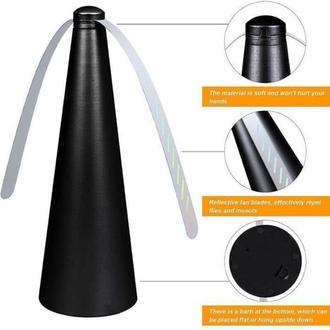 Ventilateurs Anti-Mouches Lot de 3 - Répulsif Électrique à Pales Multi-Insectes sans Produits Chimiques