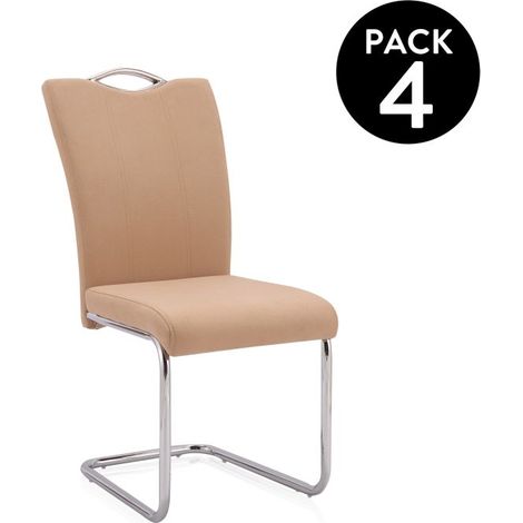 Pack 4 sillas de comedor Dana Tex Beige 44cm (ancho) x 98cm (alto) (1/5)