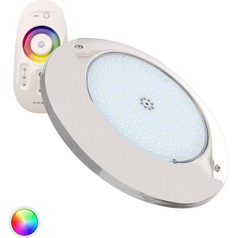 Foco Piscina Superficie LED RGBW Sumergible 12V DC IP68 Acero Inoxidable 20W No RGBW (1/5)