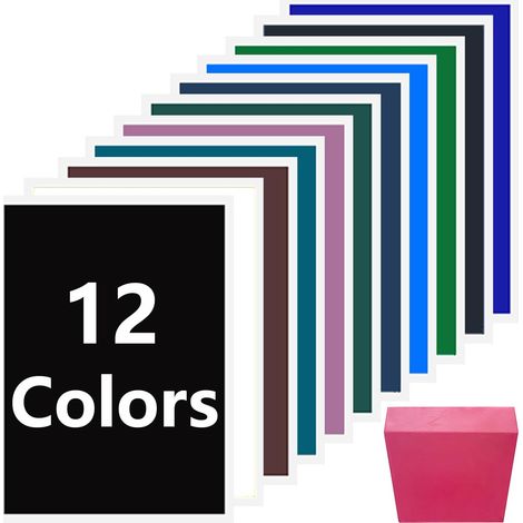 Papier de marquage coloré pour diode CO2 - Outils de gravure laser pour céramique, verre, cristal, pierre (12 couleurs + racloir) (1/5)