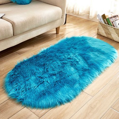 Tapis En Faux Agneau - 40 x 60 Cm - Pour Chambre À Coucher Salon Bureau Voiture Siège Chaise Bureau - 1 Pièce (1/3)