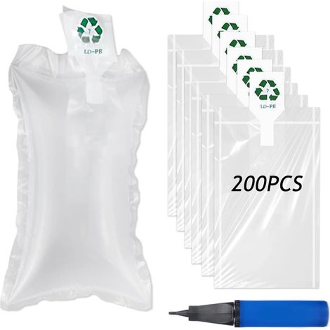 200 Pièces Film de Coussin D'ai avec Pompe à Ai, Matéiau de emplissage Coussins à Bulles Matéiau D'emballage pou Lemballage Et Lexpédition (1/4)