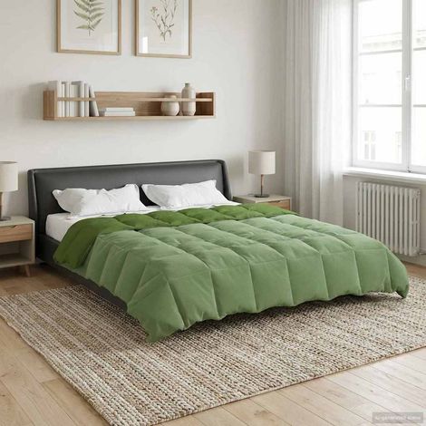 Ganzjahresbettdecke Gepolstert Grün 200 x 200 cm Mikrofaser