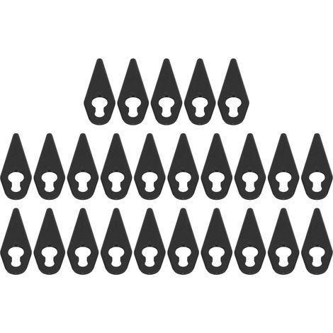 25-teiliges Set aus Kunststoff-Trimmermessern, Ersatzmesser für Rasenmäher, Trimmerzubehör, schwarz (1/5)