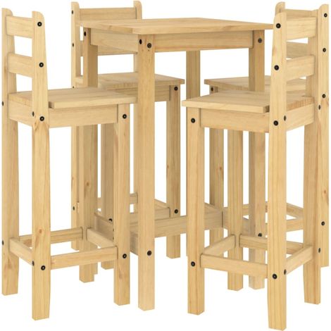 Ensemble de bar 5 pcs  Meubles de salle à manger Bois de pin massif (1/5)