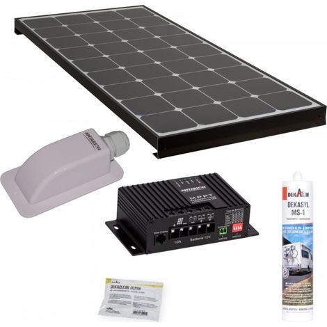Pack ANTARION BLACK BOOSTER Panneau Solaire 120W + Régulateur solaire MPPT10 (1/3)