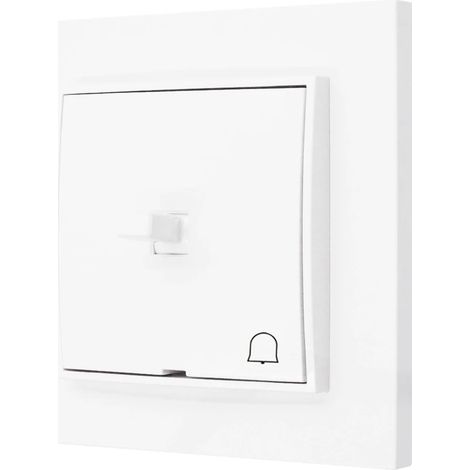 Interruttore a campanello, stile USA, Karlik mini, bianco (1/3)
