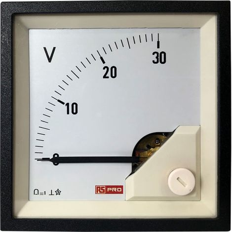 Ampèremètre analogique de panneau V c.c. RS PRO, 72mm x 72mm ( Prix pour 1 ) (1/3)