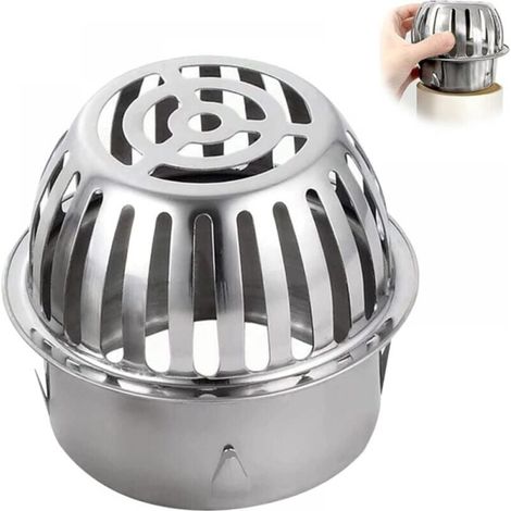 Stainless steel convex drain plug, 1-piece gutter filter, stainless steel gutter filter for anti-clogging drains in balcony, bathroom, outdoor courtyard YMYNY (1/4)