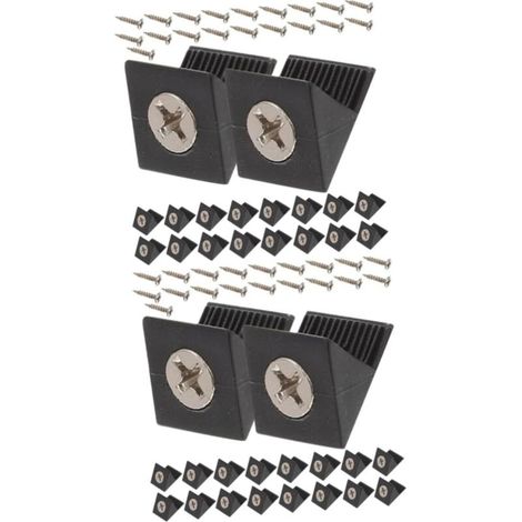 200 schwarze Kunststoff-Schubladenabstandshalter, hintere Stabilisierungsverbinder, Schubladenbodenverbinder (mit Schrauben) (1/5)