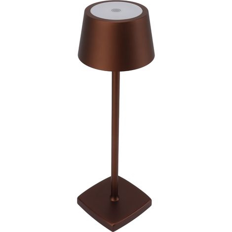 Kabellose LED-Schreibtischlampe mit Touch-Schalter, einstellbarer Helligkeit, mit Ladestation, braun (1/5)