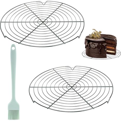 2 Pièces Grille De Refroidissement, Acier Inoxydable, 32 Cm, Pieds Surélevés, Pour Cuisson Et Pâtisserie (1/5)