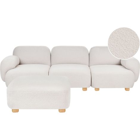 Modulsofa 3-Sitzer AMLI Bouclé Cremeweiß