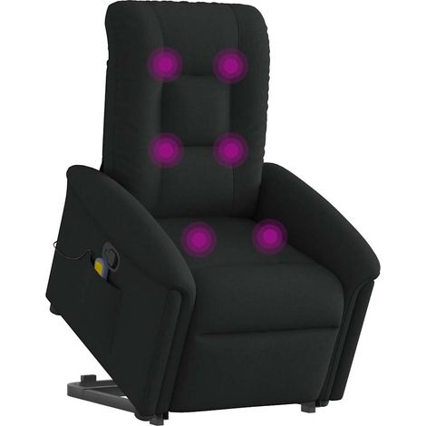 Maison Exclusive - Massagesessel mit Aufstehhilfe Schwarz Stoff (1/5)