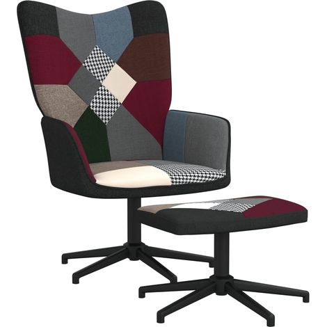 Chaise de relaxation,Fauteuil relax avec repose-pied Patchwork Tissu -BV67243 (1/5)