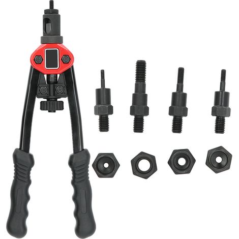 Riveteuse manuelle en acier inoxydable, coloris noir et rouge, M3 M4 M5 M8, longueur de l'outil de rivetage 310 mm (1/5)