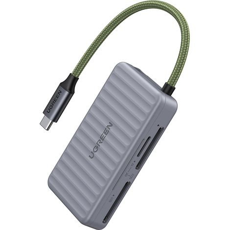 Lettore di schede di memoria SD/microSD USB-C - grigio