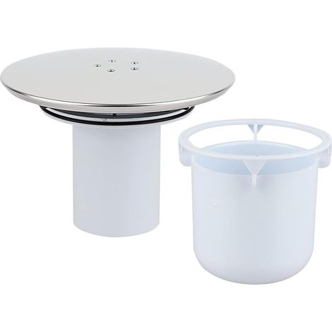 Bonde de Douche 90 mm/115mm,Tube de vidange Bonde de Douche Tourbillon, Capot Bonde de Douche Universelle, Couvercle de Prise de Douche Chromé, Evacuation Douche Bouchon Douche Débit Rapide(Argenté) (1/5)