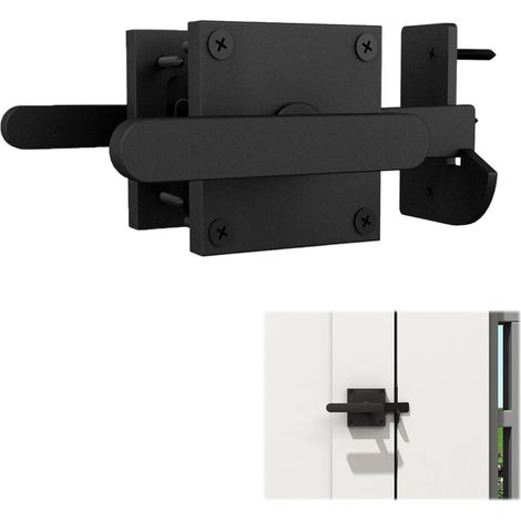 Loquet de portail double face, Verrou de porte, matériel de porte battante robuste pour clôture extérieure, portails en bois, portail de piscine, jardin (1/5)